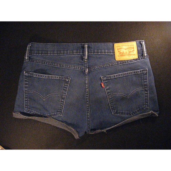 LEVIS Zipper-fly 513 CUTOFF JEAN SHORTS Cut Off W 32 Daisy Duke HIGH WAISTED - Picture 2 of 8